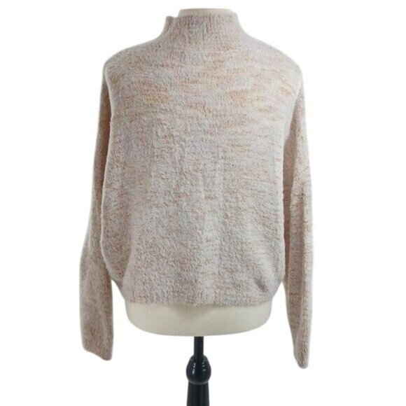 Sincerely Jules Sweater Pink Fuzzy High Neck Semi Cropped Womens Size S - Picture 5 of 8